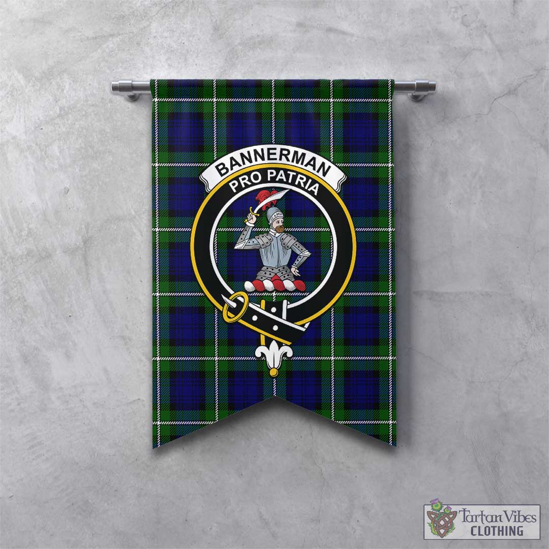 Tartan Vibes Clothing Bannerman Tartan Gonfalon, Tartan Banner with Family Crest