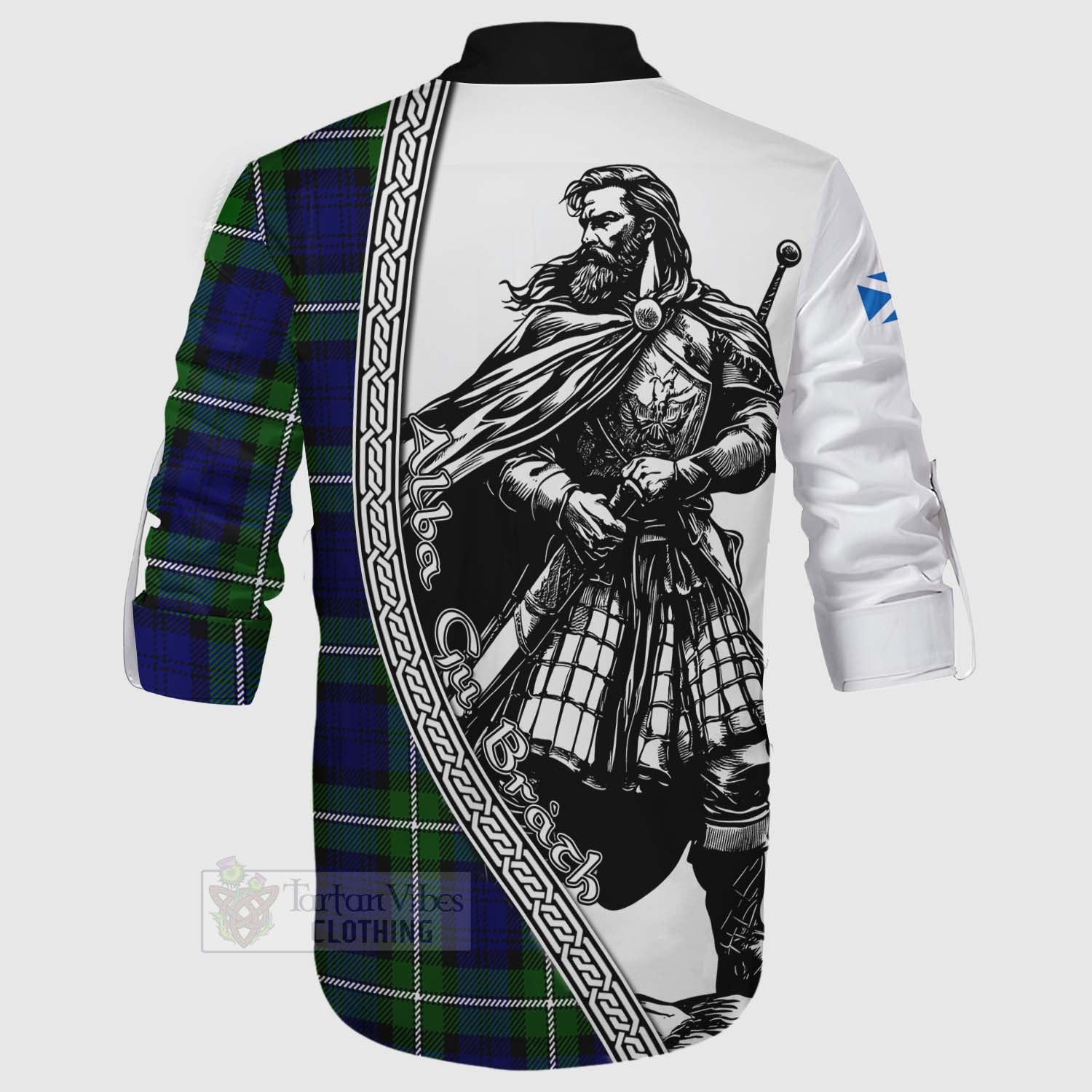 Tartan Vibes Clothing Bannerman Tartan Clan Crest Ghillie Kilt Shirt with Highlander Warrior Celtic Style