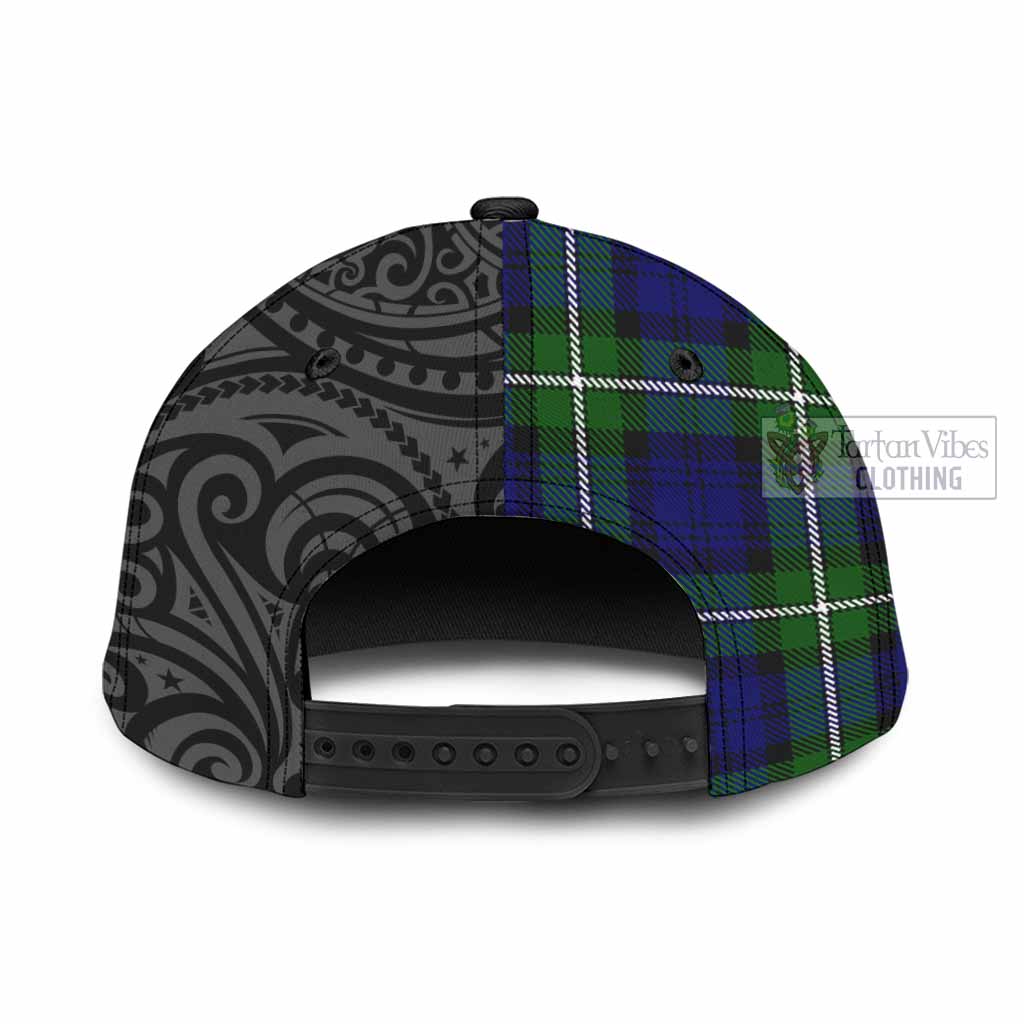 Tartan Vibes Clothing Bannerman Tartan Classic Cap with New Zealand Silver Fern Half Style