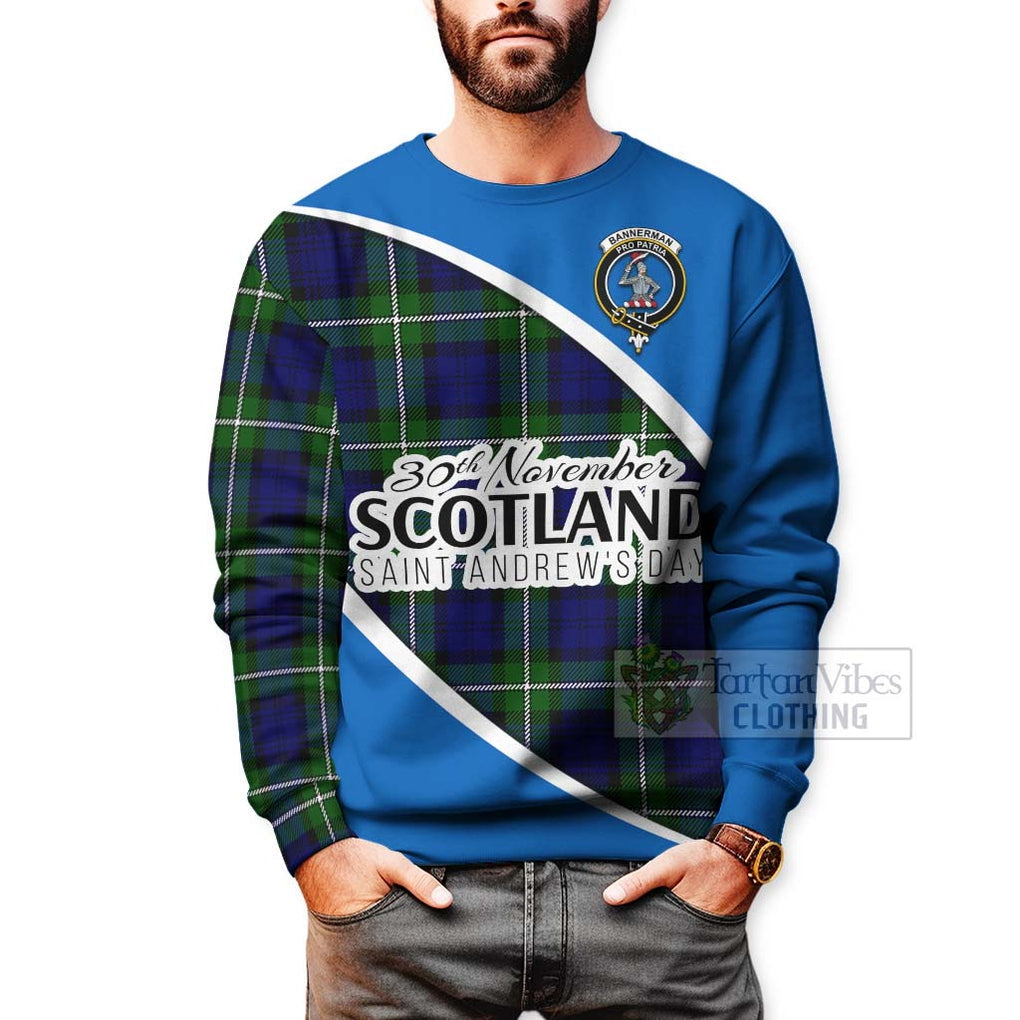 Tartan Vibes Clothing Bannerman Family Crest Tartan Sweatshirt Celebrate Saint Andrew's Day in Style