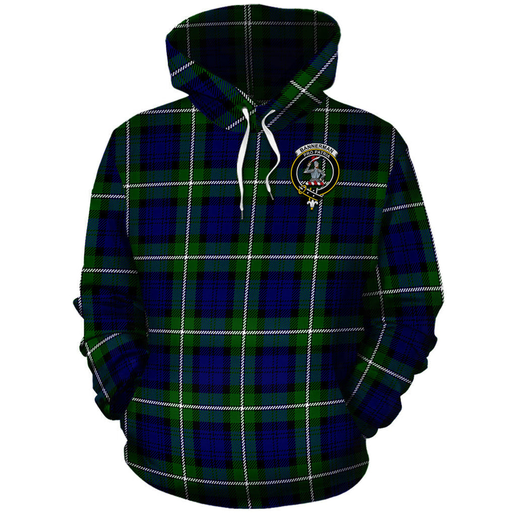 Bannerman Tartan Hoodie with Family Crest - Tartanvibesclothing