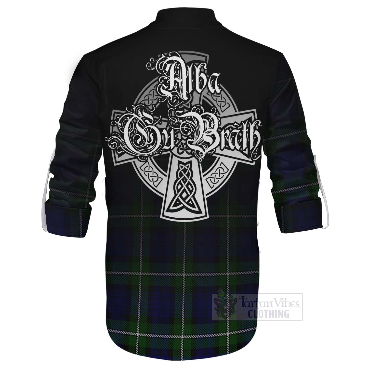 Tartan Vibes Clothing Bannerman Tartan Ghillie Kilt Shirt Featuring Alba Gu Brath Family Crest Celtic Inspired