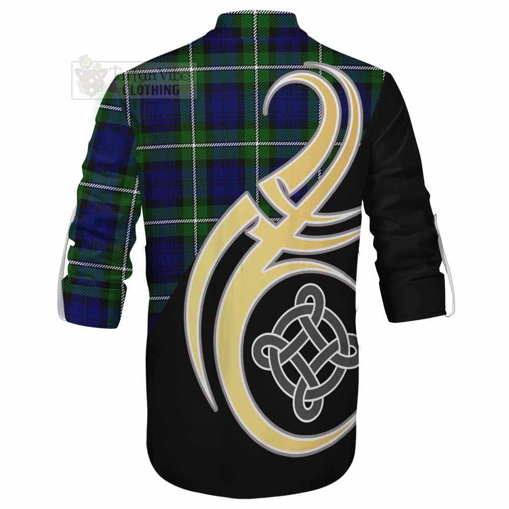 Tartan Vibes Clothing Bannerman Tartan Ghillie Kilt Shirt with Family Crest and Celtic Symbol Style