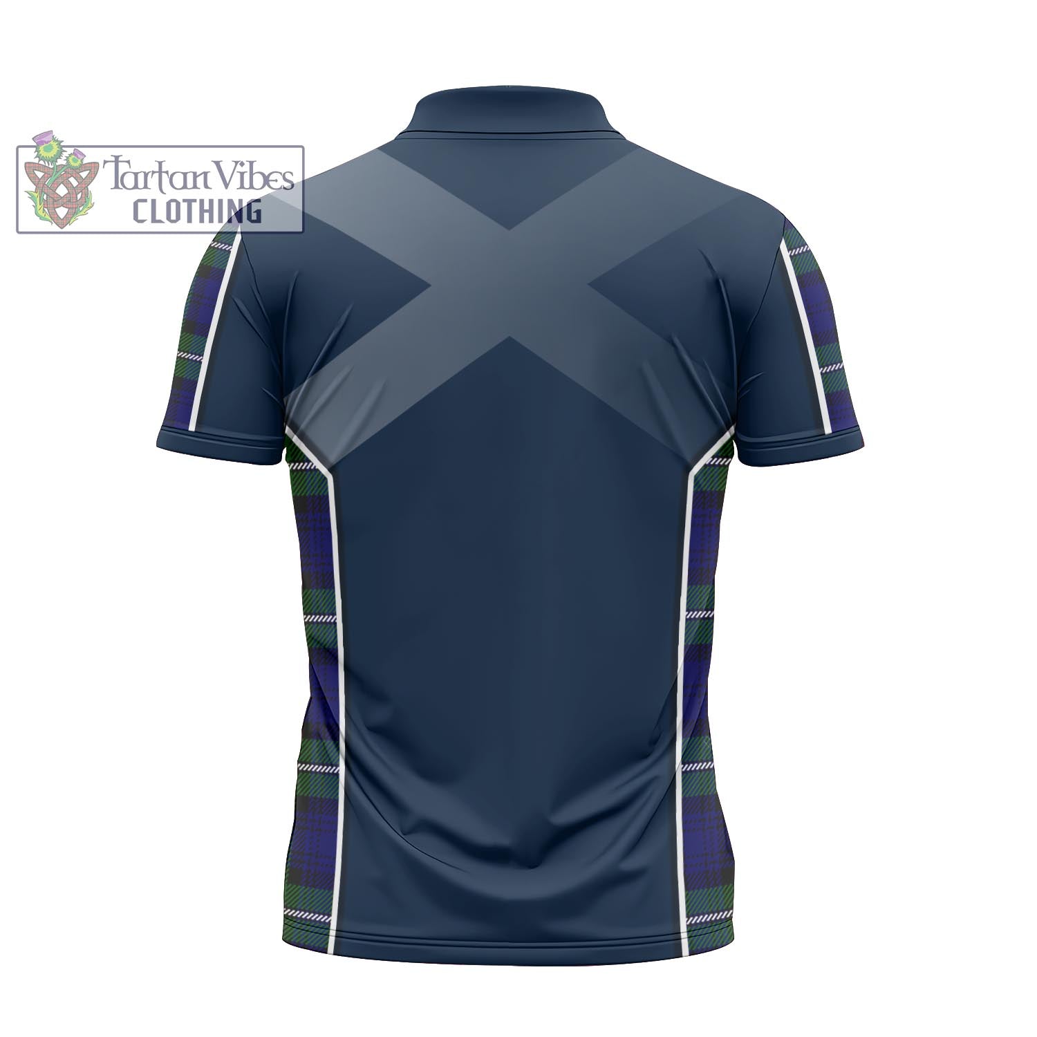 Tartan Vibes Clothing Bannerman Tartan Zipper Polo Shirt with Family Crest and Scottish Thistle Vibes Sport Style