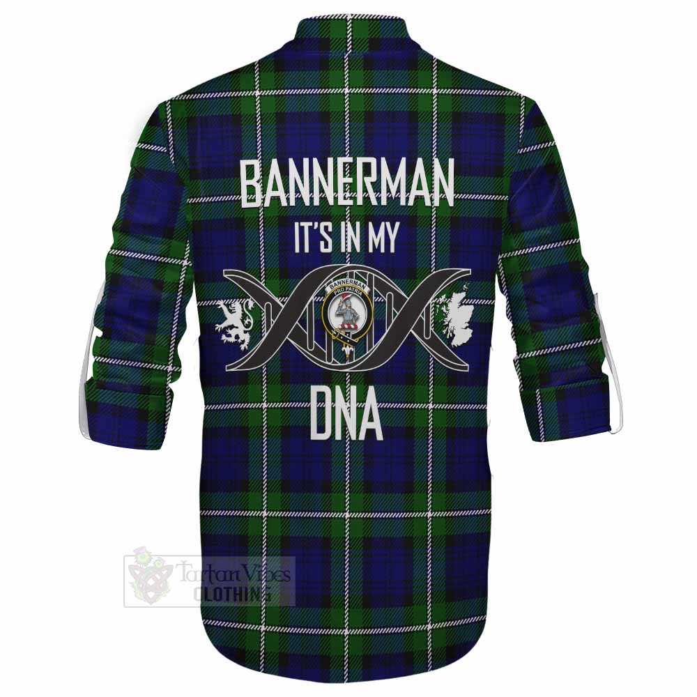 Tartan Vibes Clothing Bannerman Tartan Ghillie Kilt Shirt with Family Crest DNA In Me Style