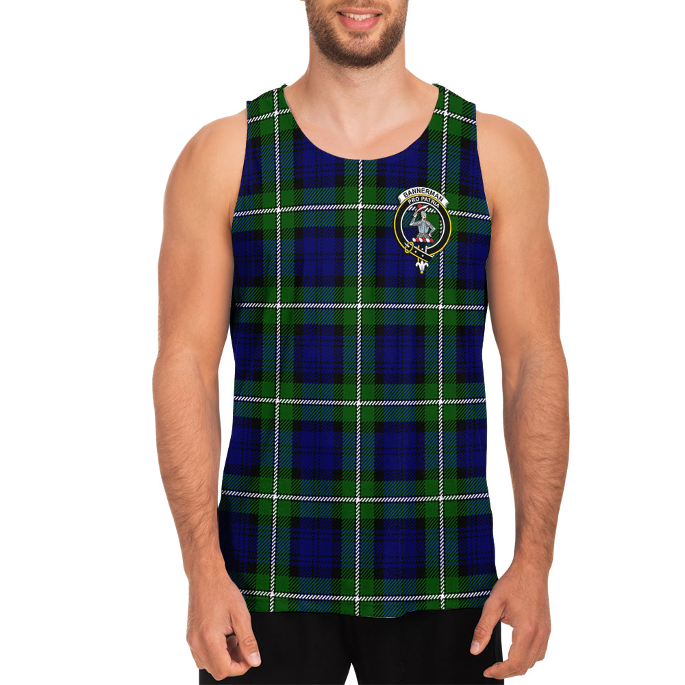 Bannerman Tartan Mens Tank Top with Family Crest - Tartanvibesclothing