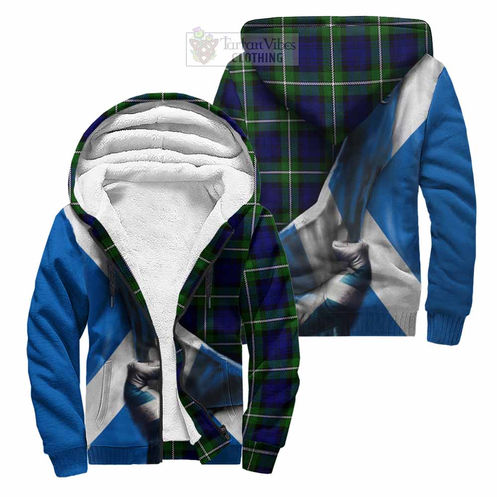 Tartan Vibes Clothing Bannerman Tartan Sherpa Hoodie with Family Crest Scotland Patriotic Style