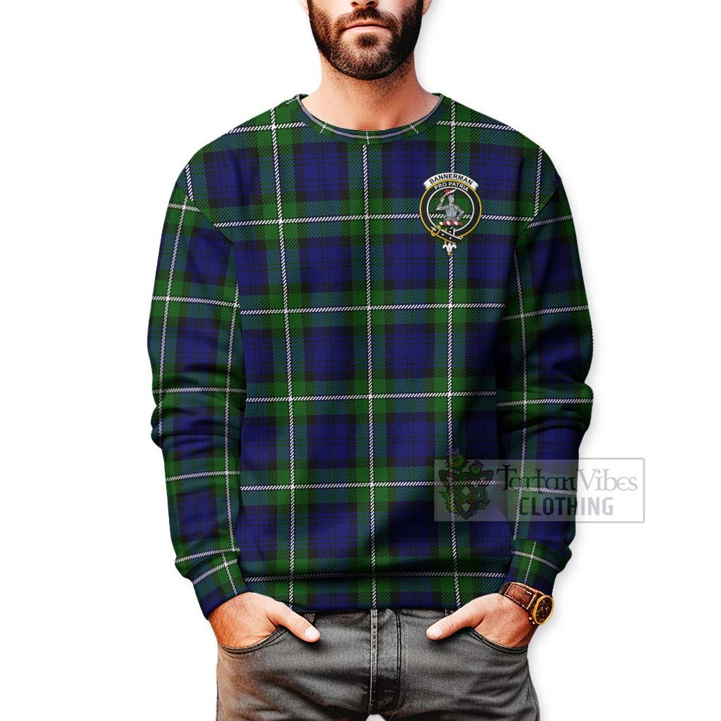 Tartan Vibes Clothing Bannerman Tartan Sweatshirt with Family Crest Celtic Skull Style