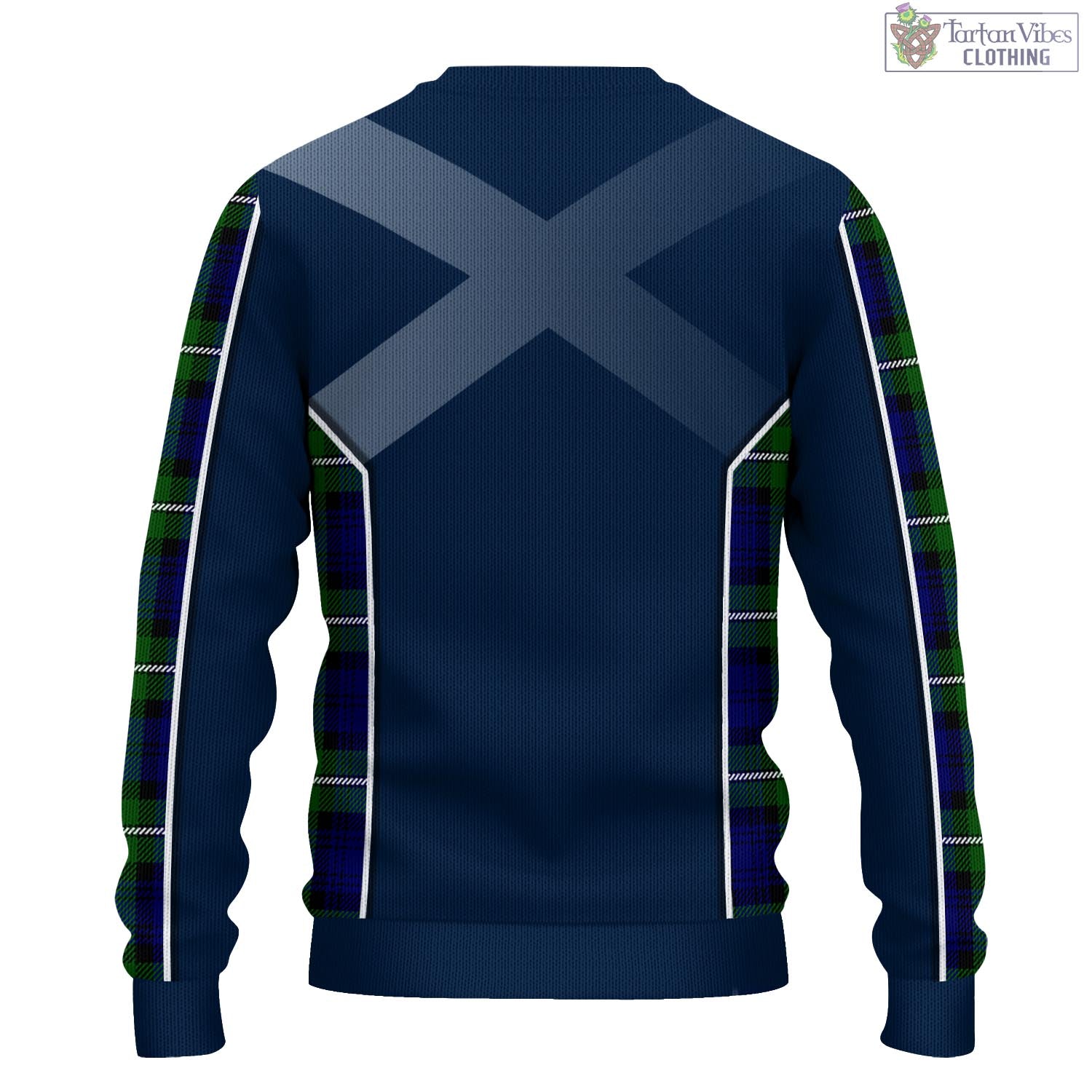 Tartan Vibes Clothing Bannerman Tartan Knitted Sweatshirt with Family Crest and Scottish Thistle Vibes Sport Style