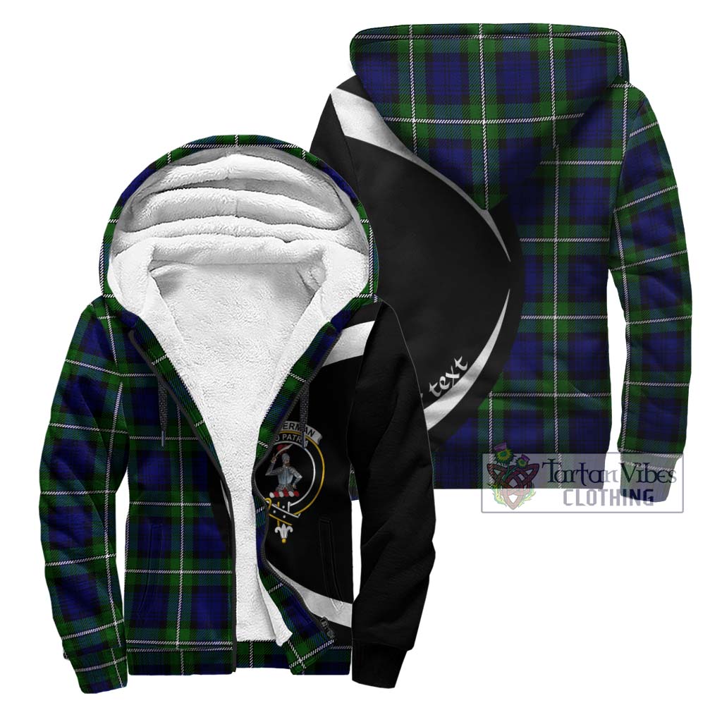 Bannerman Tartan Sherpa Hoodie with Family Crest Circle Style Unisex - Tartan Vibes Clothing