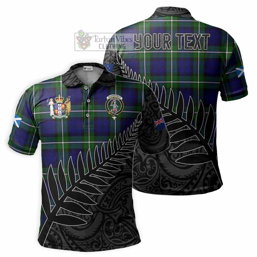 Bannerman Crest Tartan Polo Shirt with New Zealand Silver Fern Half Style