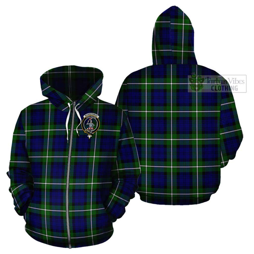 Bannerman Tartan Cotton Hoodie with Family Crest Zip Hoodie - Tartan Vibes Clothing