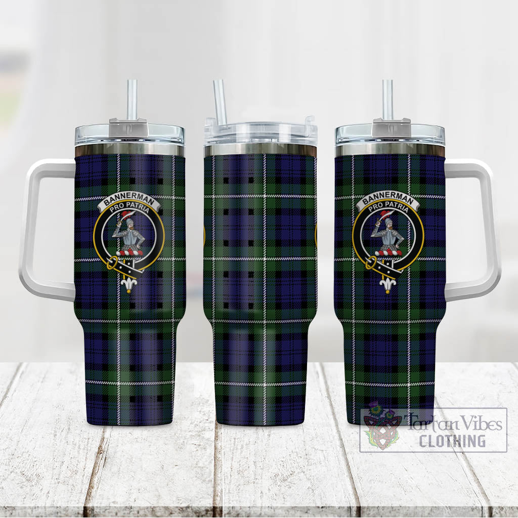 Tartan Vibes Clothing Bannerman Tartan and Family Crest Tumbler with Handle