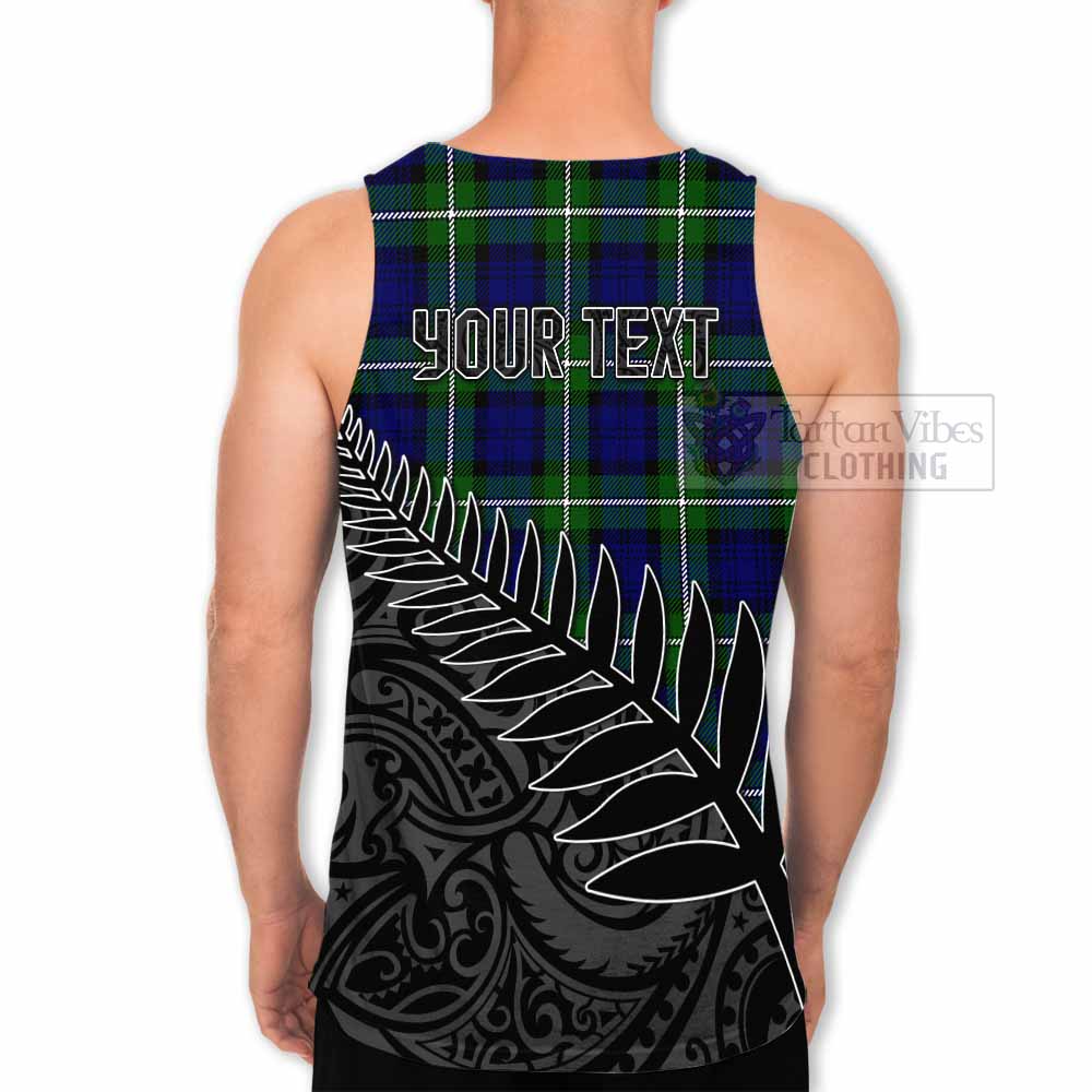 Tartan Vibes Clothing Bannerman Crest Tartan Men's Tank Top with New Zealand Silver Fern Half Style