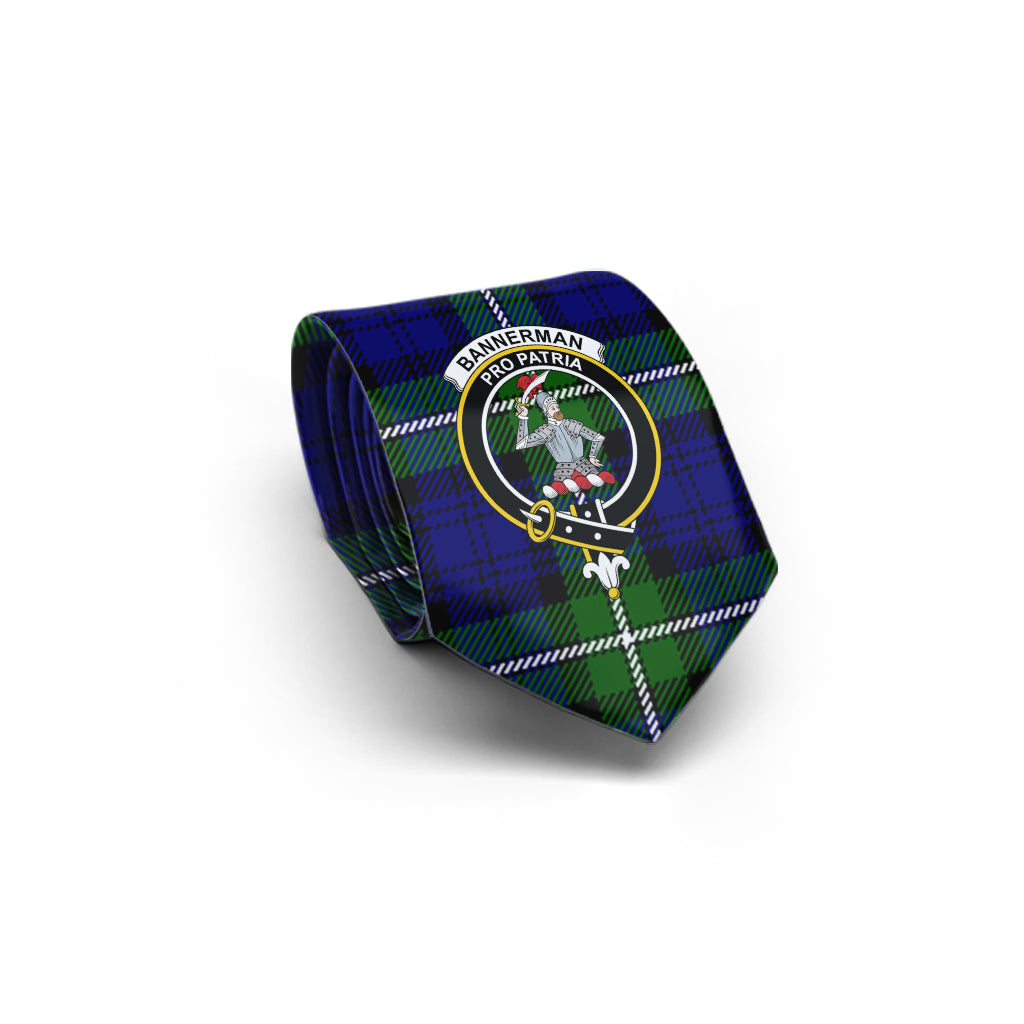 Bannerman Tartan Classic Necktie with Family Crest - Tartan Vibes Clothing