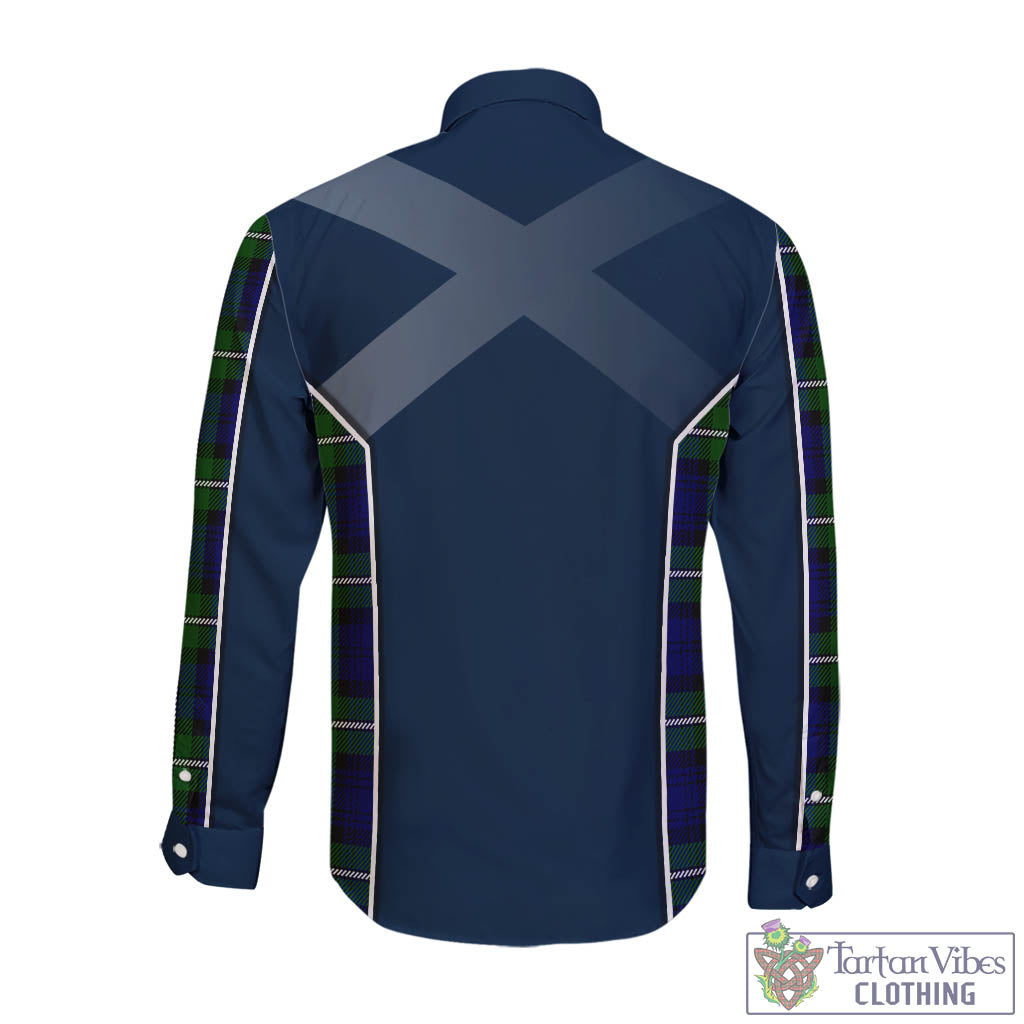 Tartan Vibes Clothing Bannerman Tartan Long Sleeve Button Up Shirt with Family Crest and Lion Rampant Vibes Sport Style