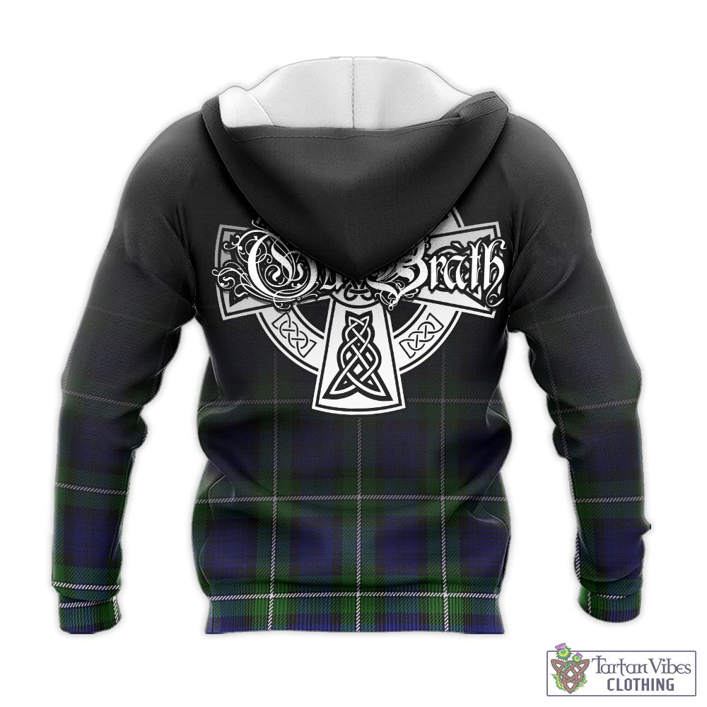 Tartan Vibes Clothing Bannerman Tartan Knitted Hoodie Featuring Alba Gu Brath Family Crest Celtic Inspired