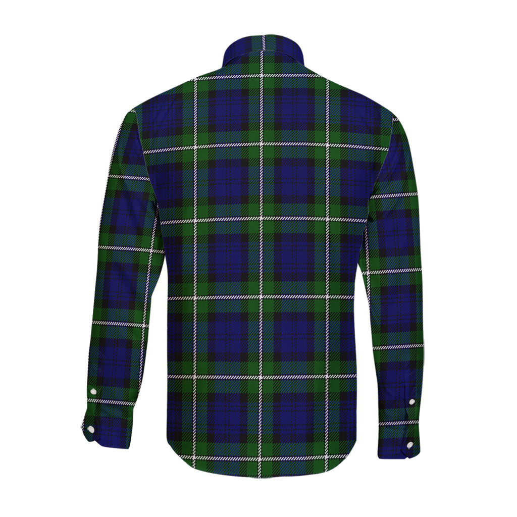 Bannerman Tartan Long Sleeve Button Up Shirt with Family Crest - Tartanvibesclothing