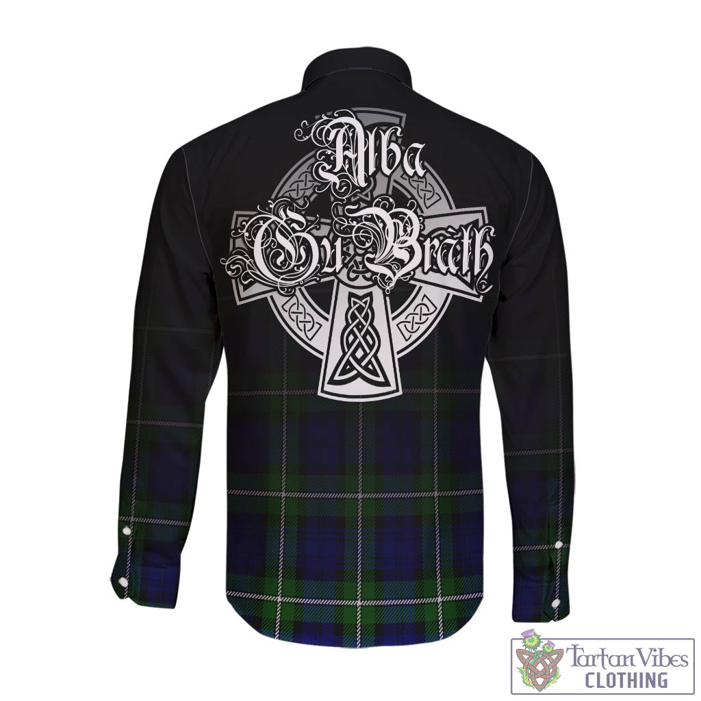 Tartan Vibes Clothing Bannerman Tartan Long Sleeve Button Up Featuring Alba Gu Brath Family Crest Celtic Inspired