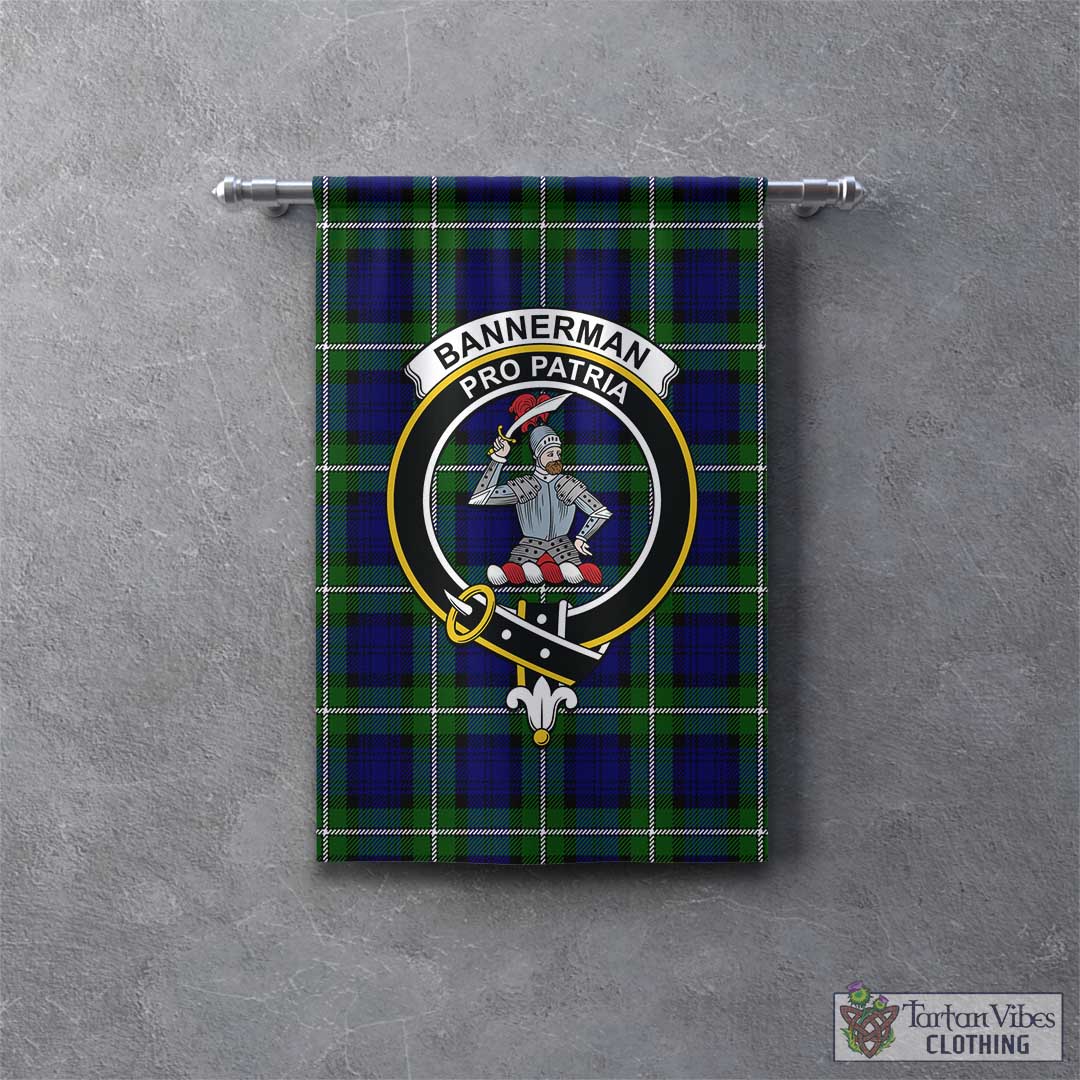 Tartan Vibes Clothing Bannerman Tartan Gonfalon, Tartan Banner with Family Crest