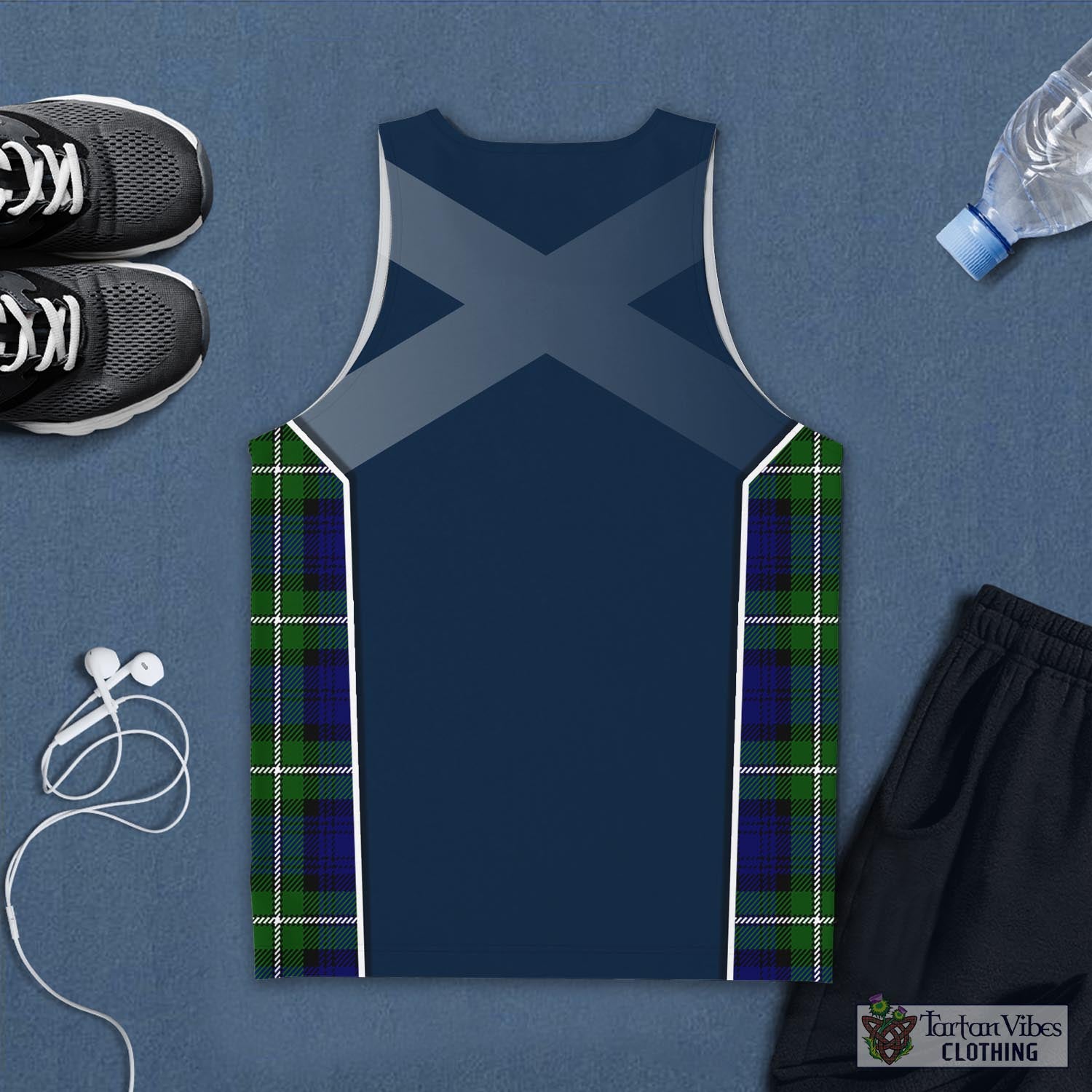 Tartan Vibes Clothing Bannerman Tartan Men's Tanks Top with Family Crest and Scottish Thistle Vibes Sport Style