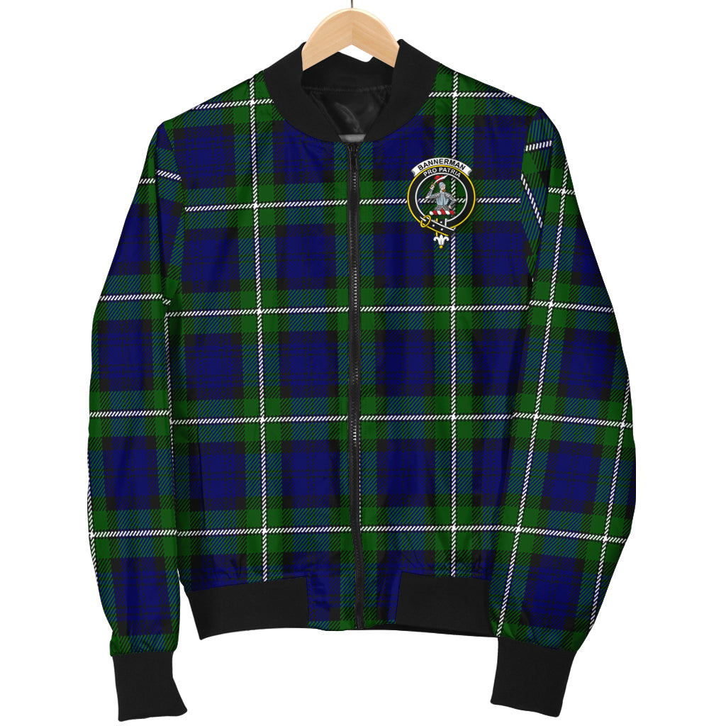 Bannerman Tartan Bomber Jacket with Family Crest - Tartanvibesclothing