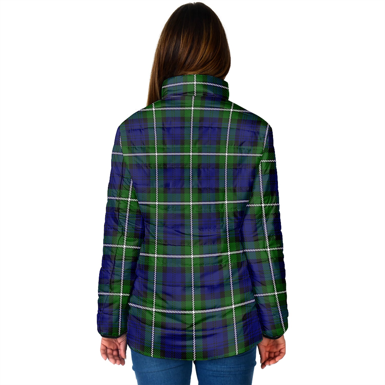 Bannerman Tartan Padded Jacket with Family Crest - Tartan Vibes Clothing