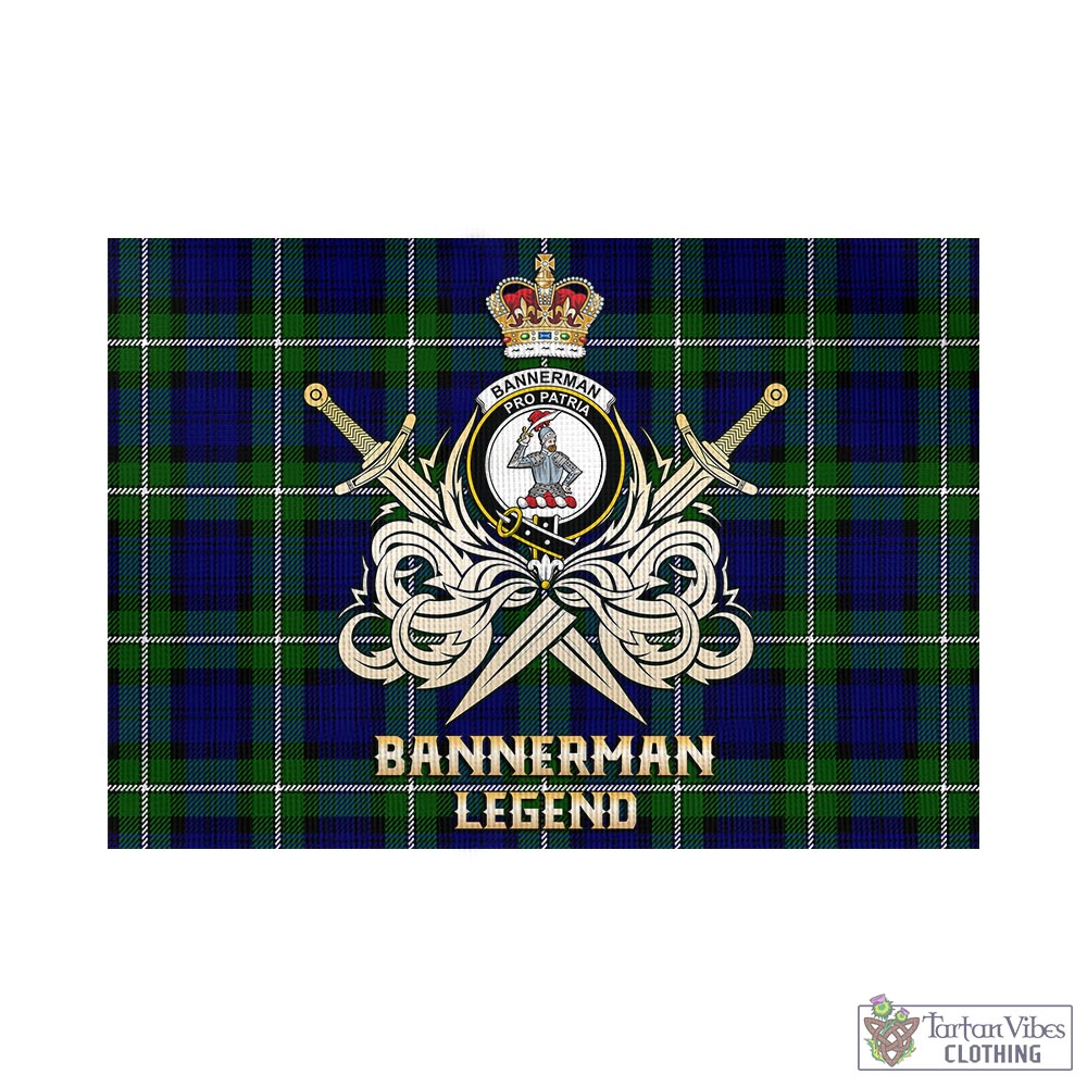 Tartan Vibes Clothing Bannerman Tartan Flag with Clan Crest and the Golden Sword of Courageous Legacy