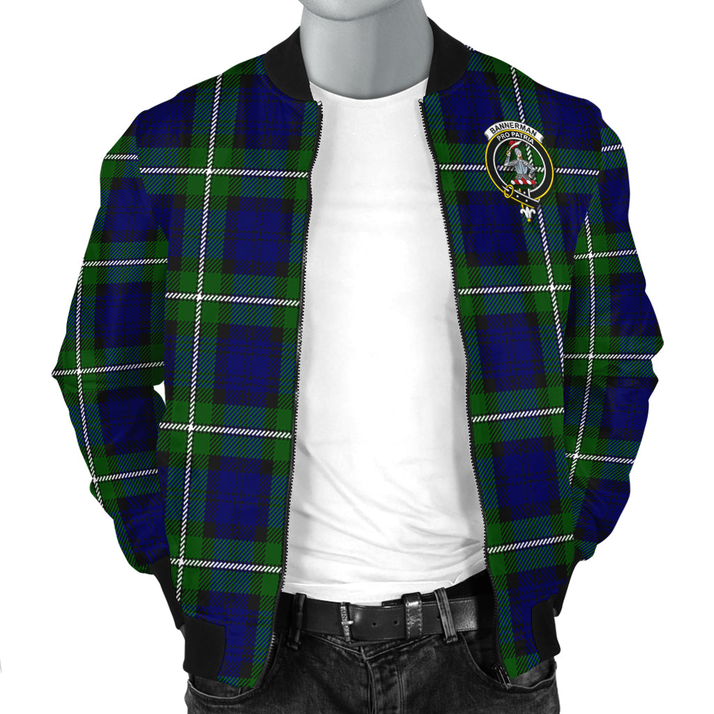 Bannerman Tartan Bomber Jacket with Family Crest - Tartanvibesclothing