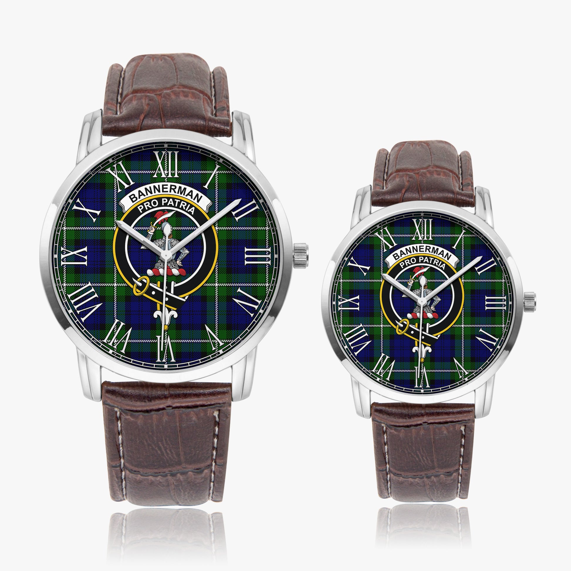 Bannerman Tartan Family Crest Leather Strap Quartz Watch - Tartanvibesclothing