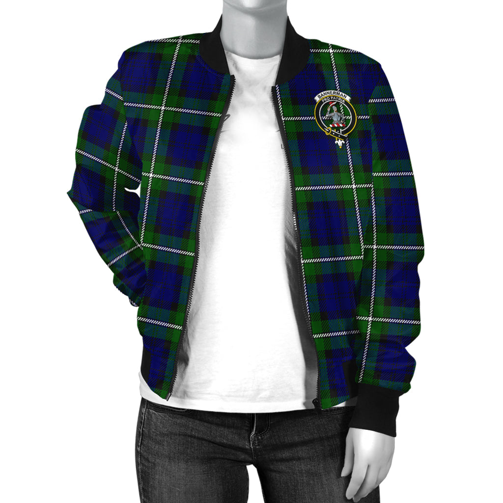 Bannerman Tartan Bomber Jacket with Family Crest - Tartanvibesclothing