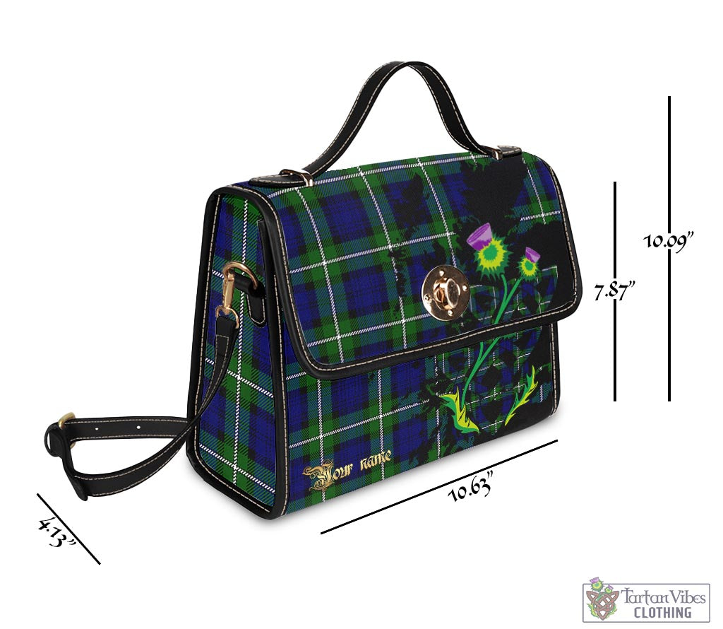 Tartan Vibes Clothing Bannerman Tartan Waterproof Canvas Bag with Scotland Map and Thistle Celtic Accents