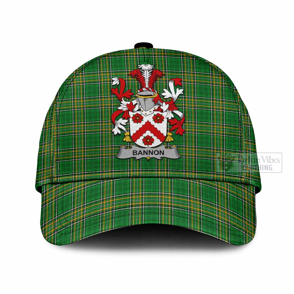 Tartan Vibes Clothing Bannon Irish Clan Tartan Classic Cap with Coat of Arms