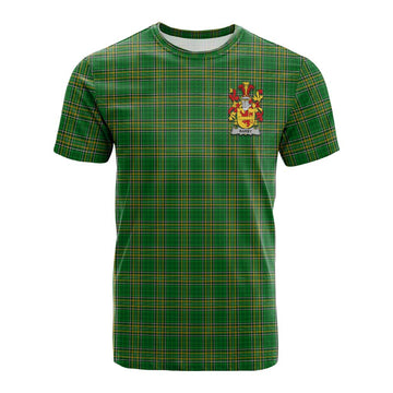 Barby Irish Clan Tartan Cotton T-shirt with Coat of Arms