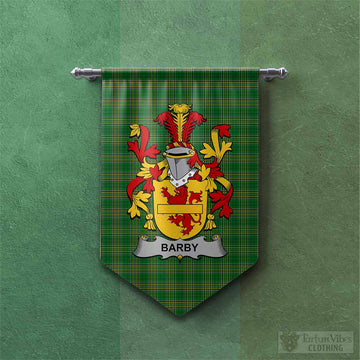 Barby Irish Clan Tartan Gonfalon, Tartan Banner with Coat of Arms Chevron - Tartan Vibes Clothing