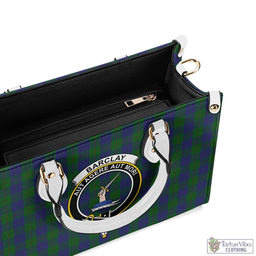 Tartan Vibes Clothing Barclay Tartan Luxury Leather Handbags with Family Crest