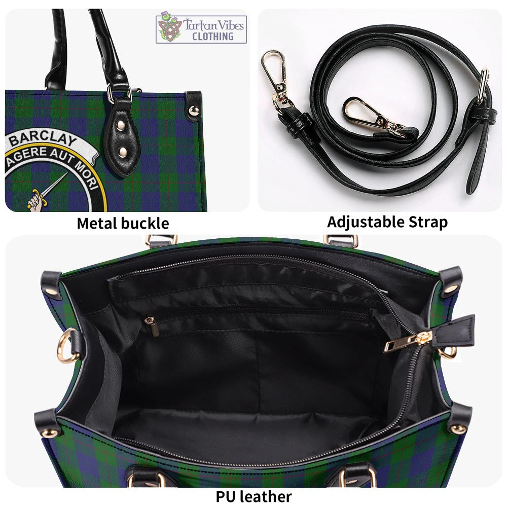 Tartan Vibes Clothing Barclay Tartan Luxury Leather Handbags with Family Crest