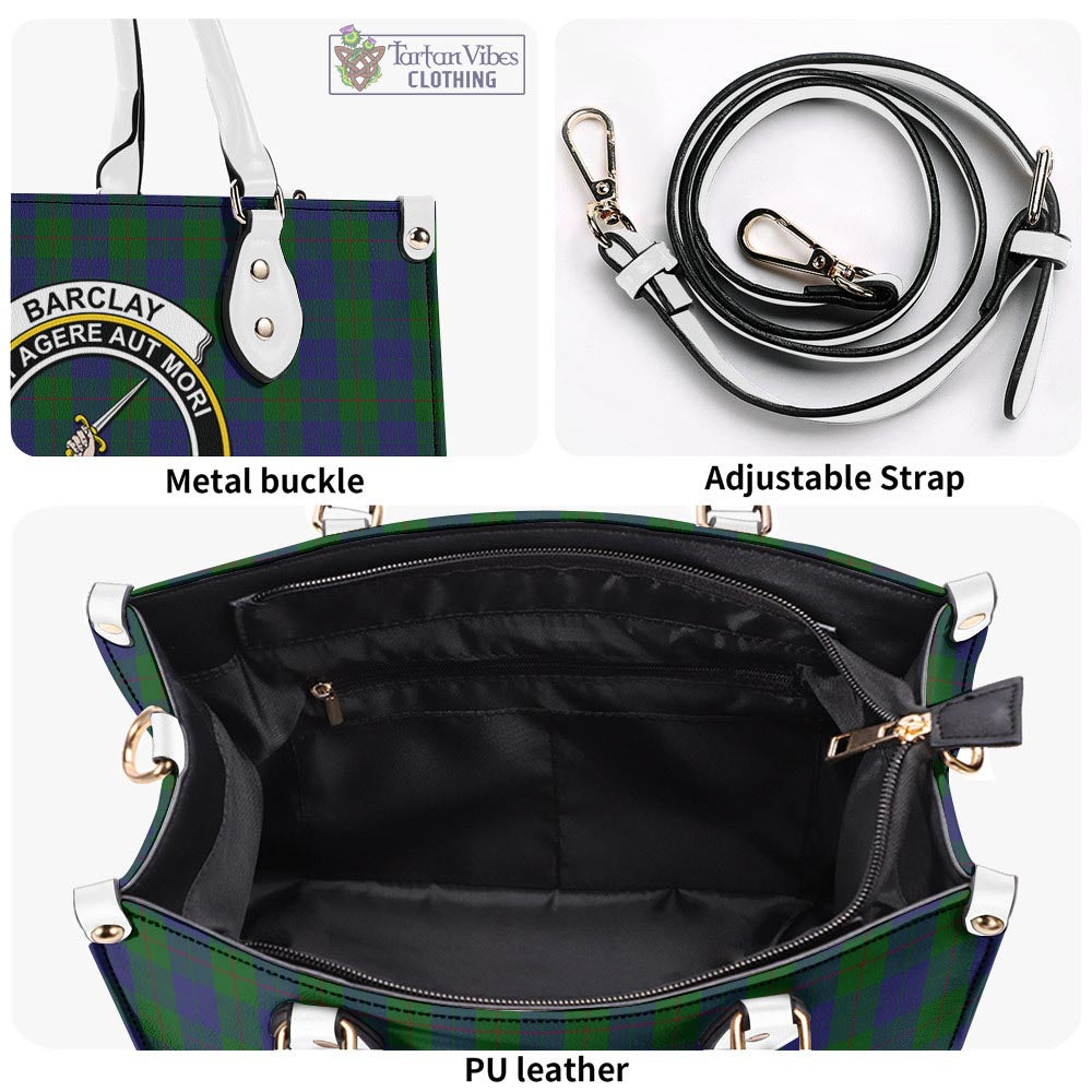 Tartan Vibes Clothing Barclay Tartan Luxury Leather Handbags with Family Crest