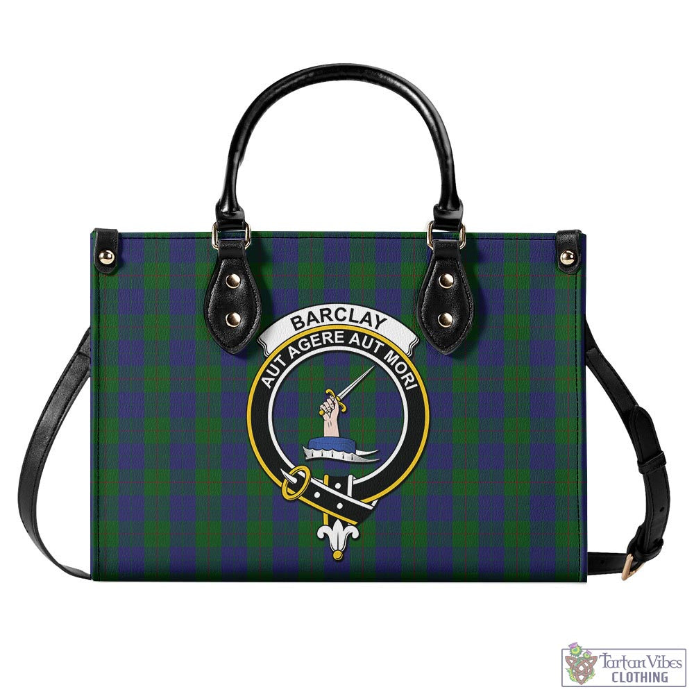 Tartan Vibes Clothing Barclay Tartan Luxury Leather Handbags with Family Crest