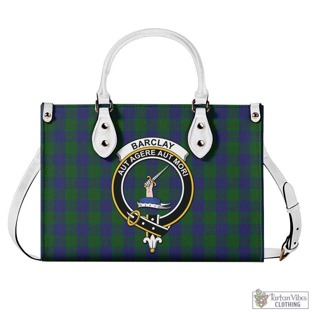 Tartan Vibes Clothing Barclay Tartan Luxury Leather Handbags with Family Crest