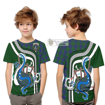 Barclay Tartan Kid T-Shirt with Epic Bagpipe Style