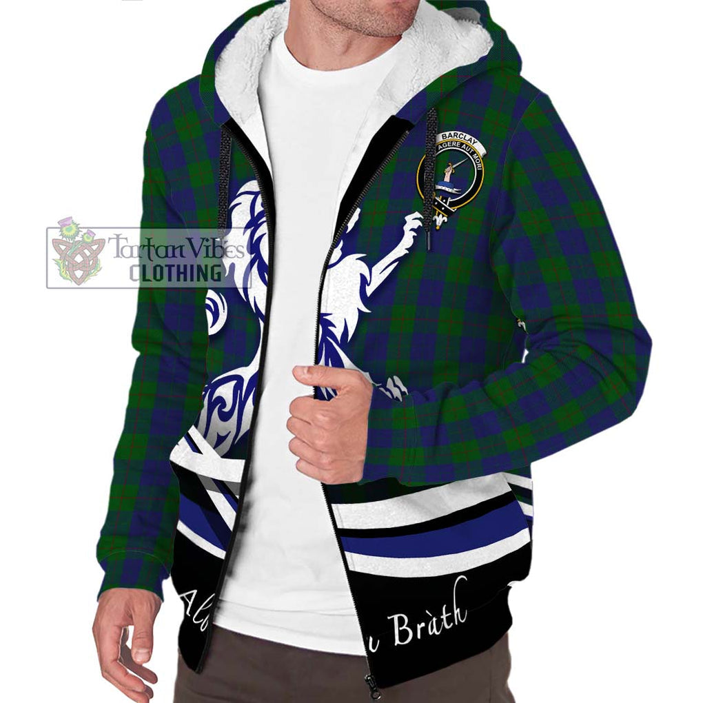 Barclay Tartan Sherpa Hoodie with Alba Gu Brath Regal Lion Emblem Unisex S - Tartanvibesclothing Shop