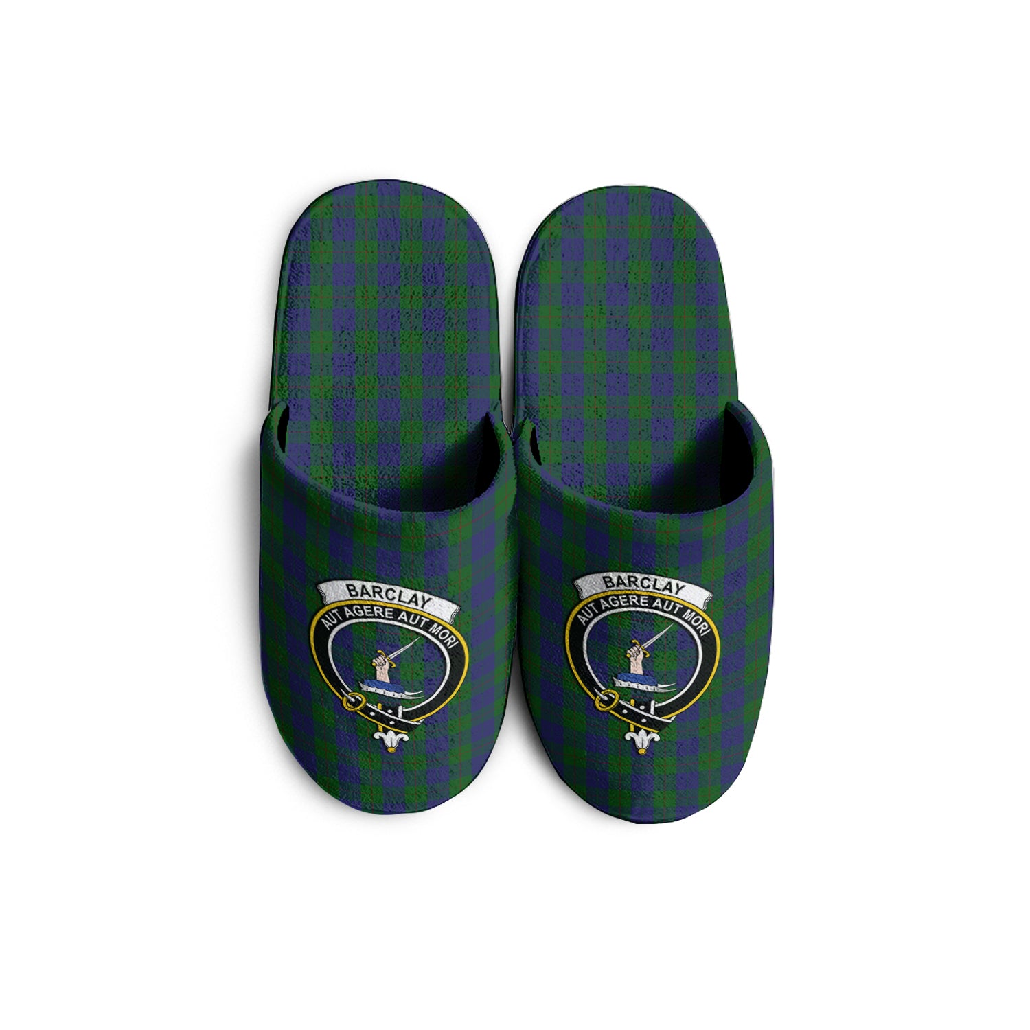 Barclay Tartan Home Slippers with Family Crest - Tartanvibesclothing