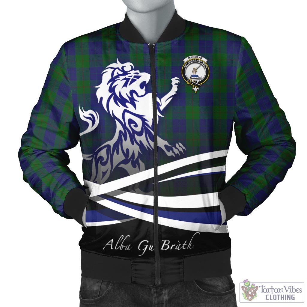 Tartan Vibes Clothing Barclay Tartan Bomber Jacket with Alba Gu Brath Regal Lion Emblem