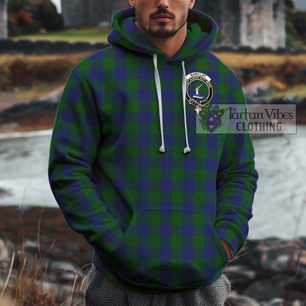 Barclay Tartan Cotton Hoodie with Family Crest Pullover Hoodie XS - Tartan Vibes Clothing