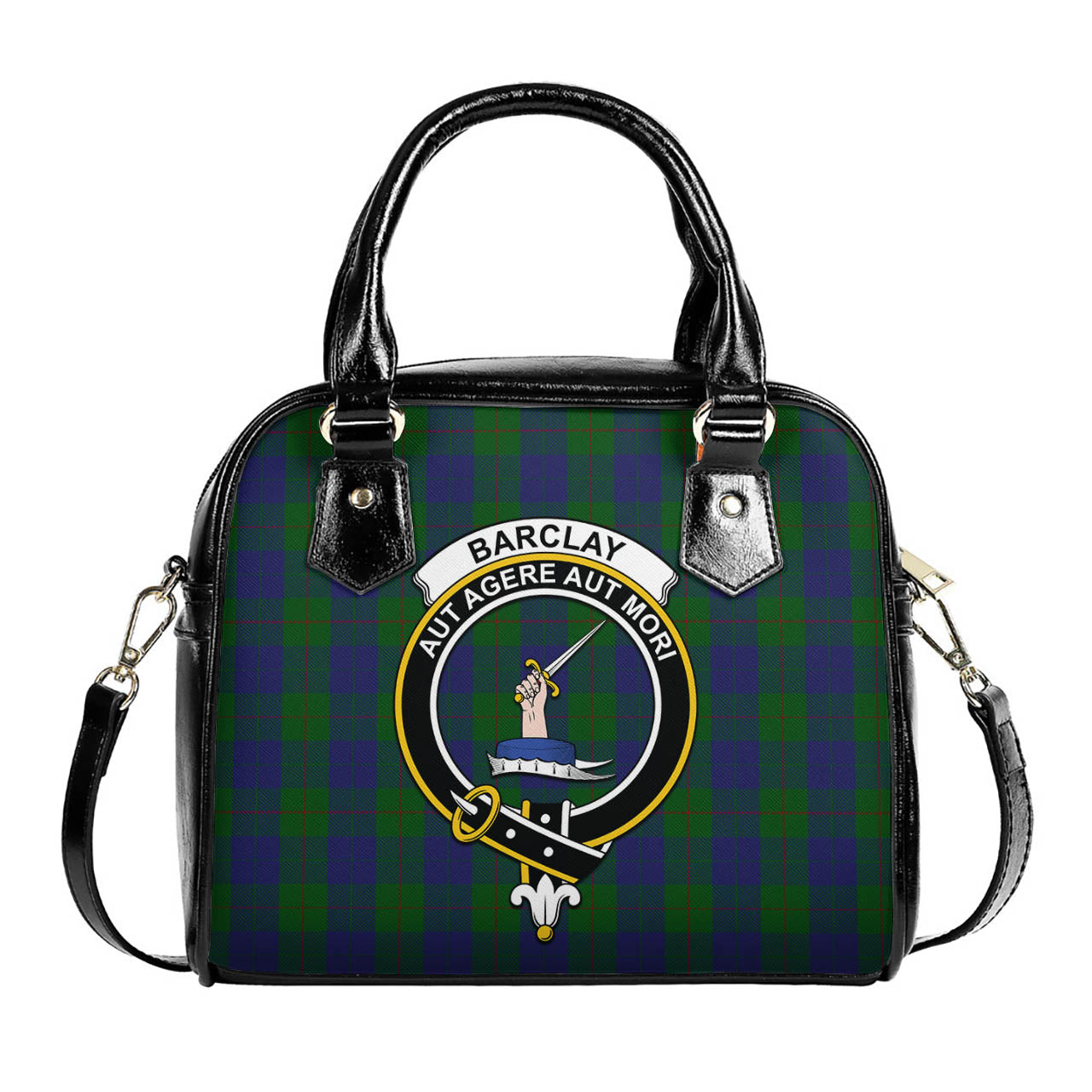 Barclay Tartan Shoulder Handbags with Family Crest One Size 6*25*22 cm - Tartanvibesclothing