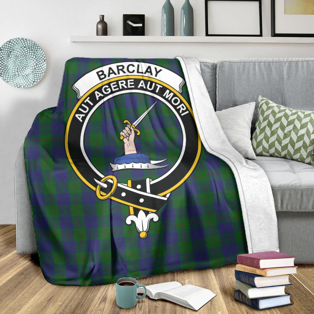 Barclay Tartan Blanket with Family Crest - Tartanvibesclothing