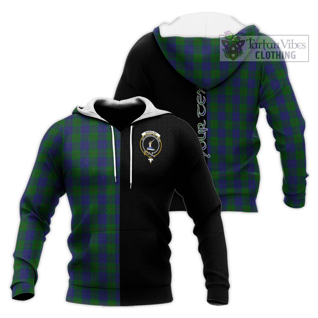 Barclay Tartan Knitted Hoodie with Family Crest and Half Of Me Style Unisex Knitted Pullover Hoodie - Tartanvibesclothing Shop