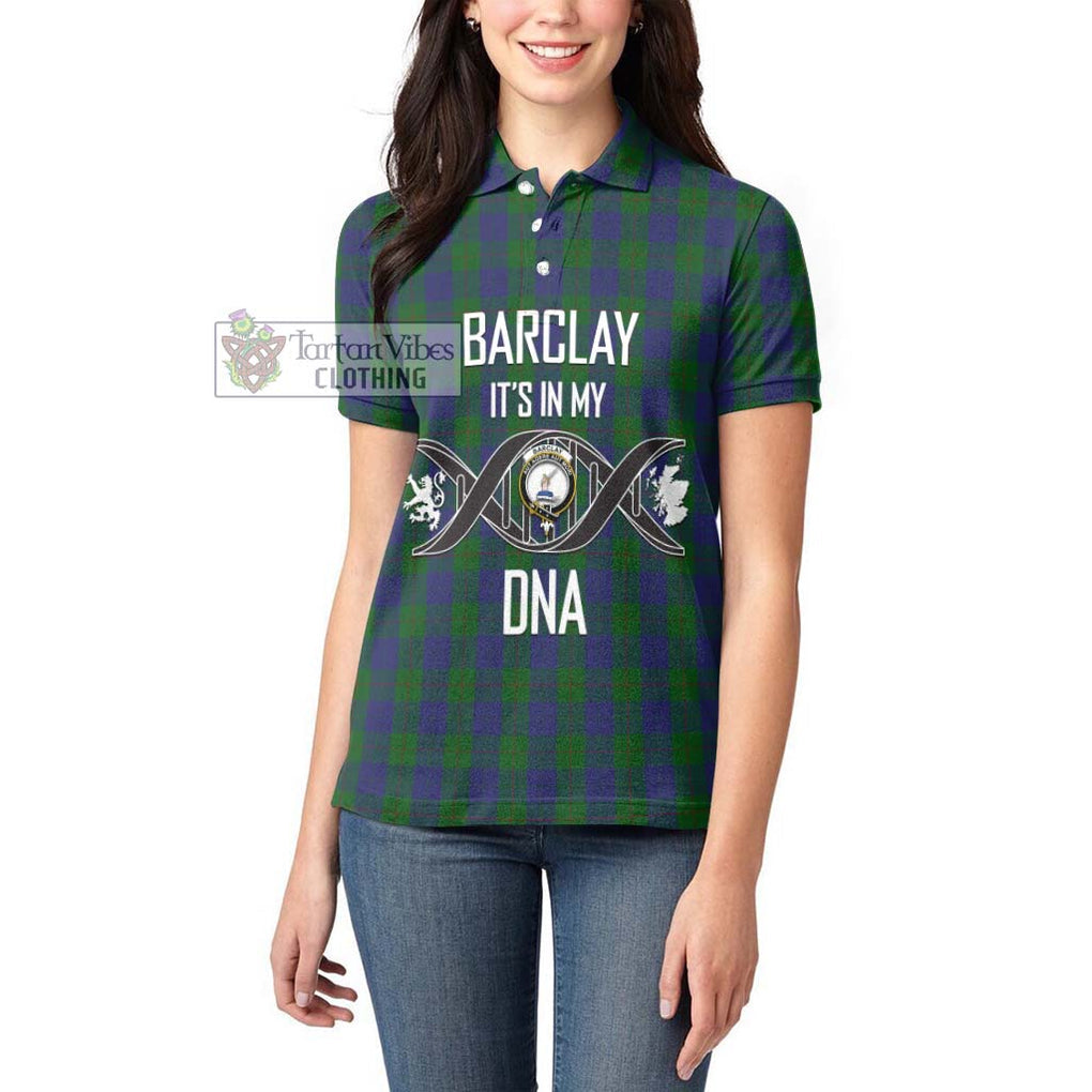 Barclay Tartan Women's Polo Shirt with Family Crest DNA In Me Style Women - Tartanvibesclothing Shop