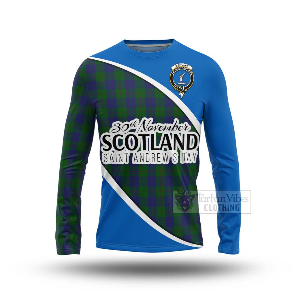 Tartan Vibes Clothing Barclay Family Crest Tartan Long Sleeve T-Shirt Celebrate Saint Andrew's Day in Style